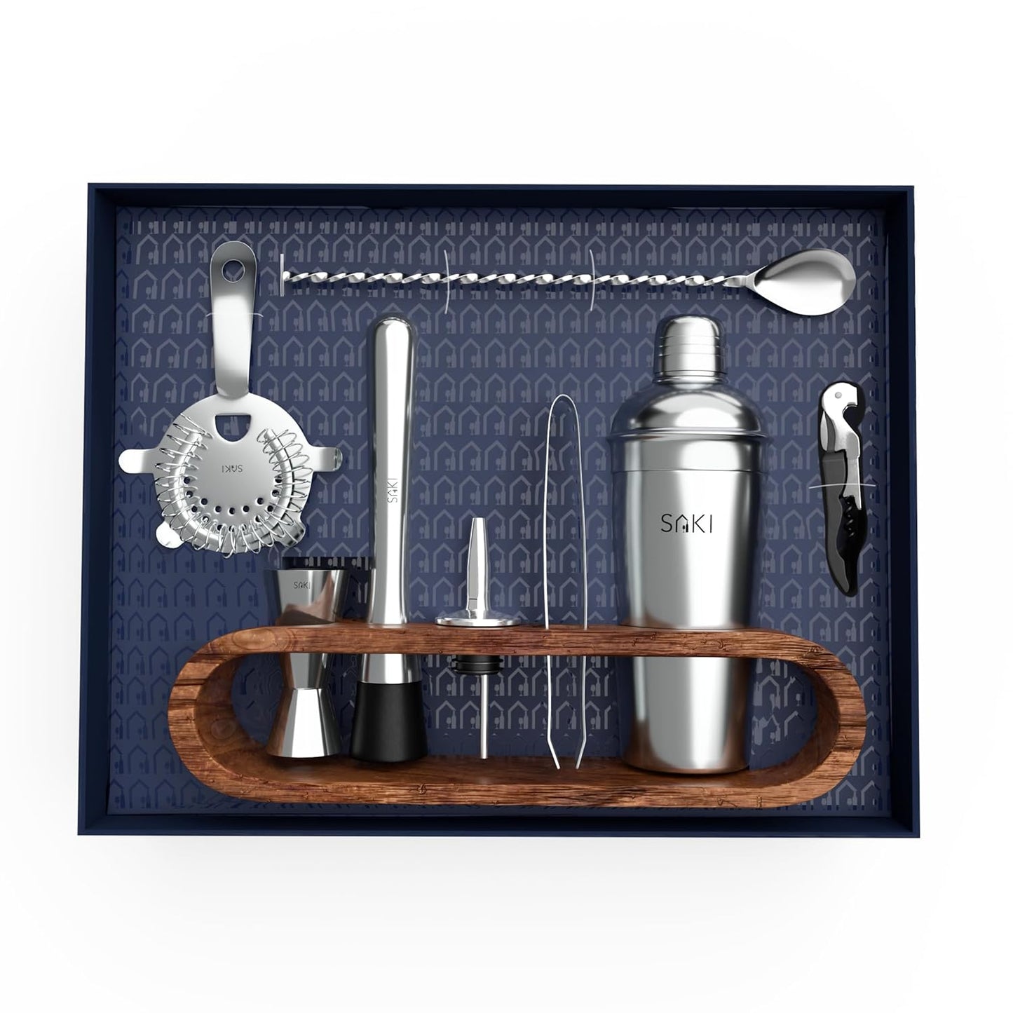10 Piece Bar Tool Set (Silver) (With Gift Box)