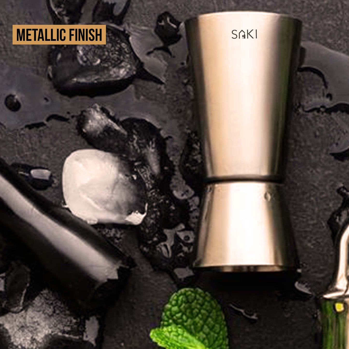 SAKI | Cocktail Shaker , Jigger & Strainer set of 3 pcs (Master Mixology Gift Set)