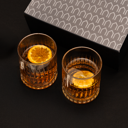 SAKI Trendy Whiskey Glasses Set of 2