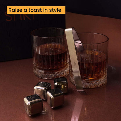 Whiskey glass and stone set ( With Gift Box )