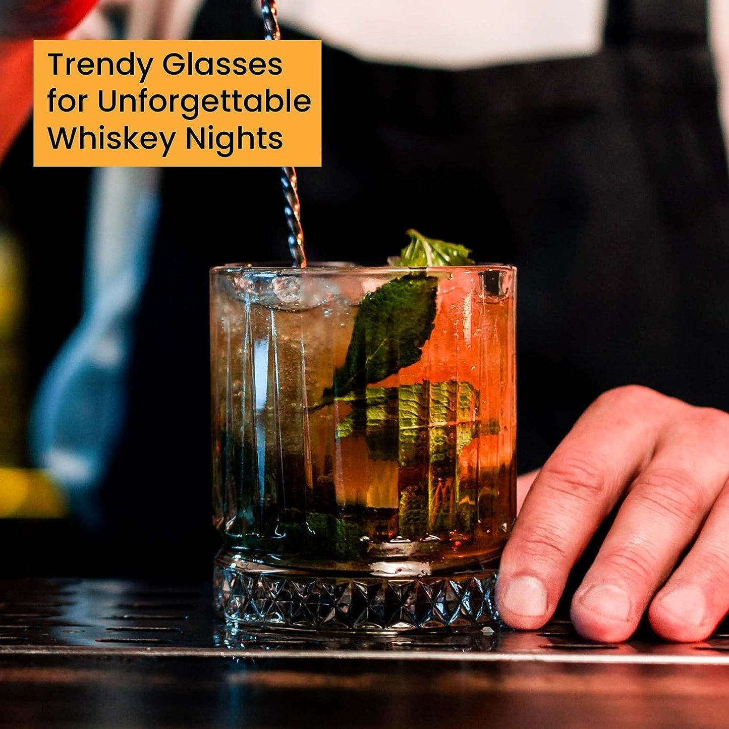 Trendy Whiskey Glasses Set of 4